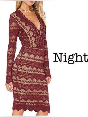 Nightcap Burgundy Lace Midi Dress
